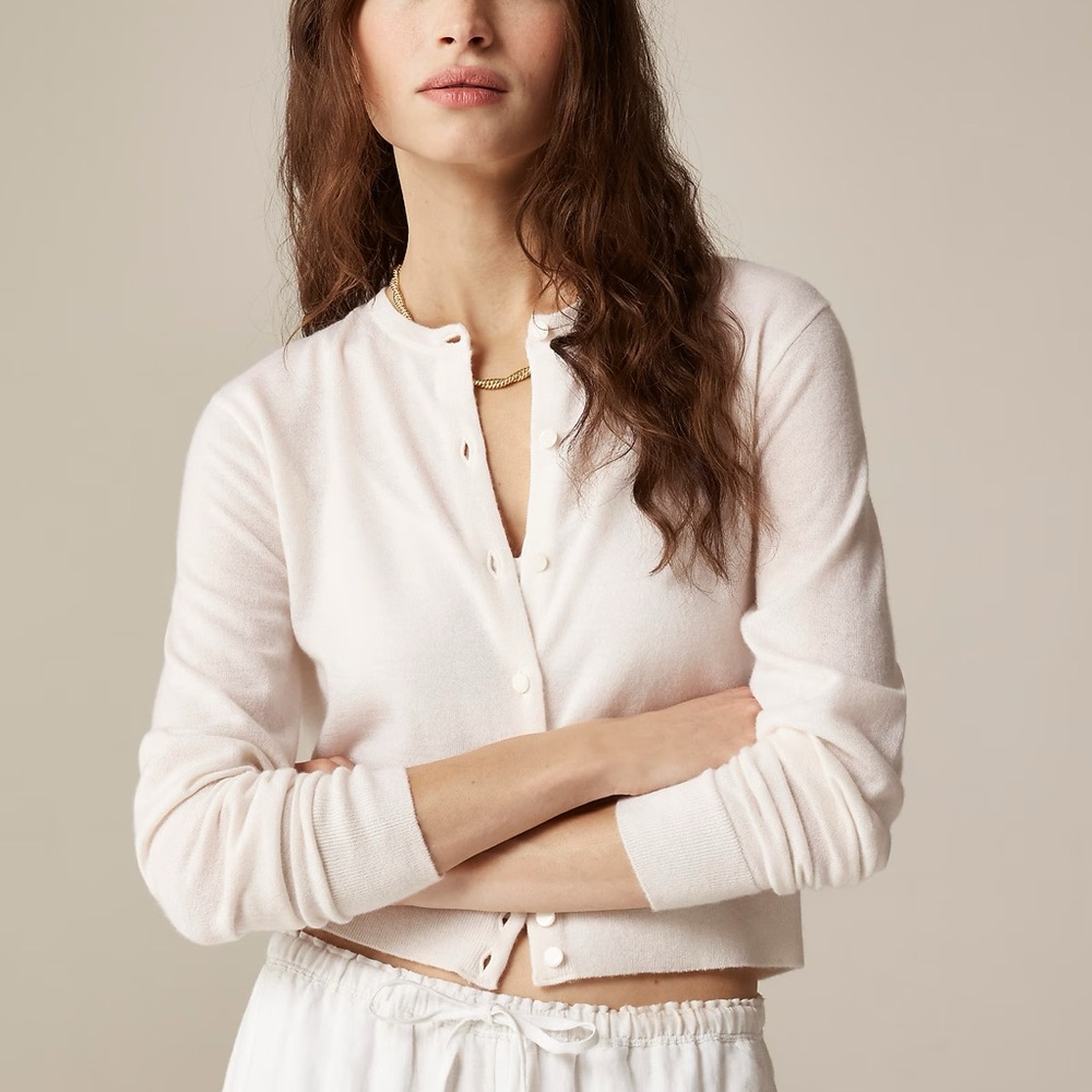 NWT J Crew Featherweight Cashmere Cardigan Size XXS